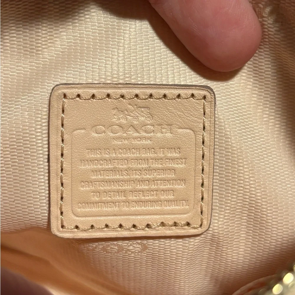 COACH Light Pink Pebbled Leather Wristlet - Picture 6 of 6